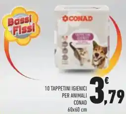 Conad 10 tappetini igienici per animali CONAD offerta