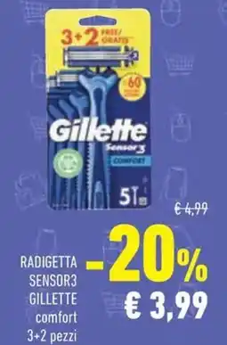 Conad Radigetta sensor3 gillette comfort offerta