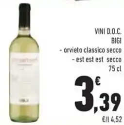 Conad Vini d.o.c. bigi orvieto classico secco, est est est secco offerta