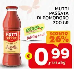 Extra Supermercati Mutti passata di pomodoro offerta