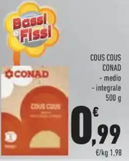 Conad Cous cous conad medio, integrale offerta