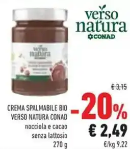 Conad Crema spalmabile bio VERSO NATURA CONAD offerta