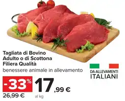 Carrefour Market Tagliata di Bovino Adulto o di Scottona Filiera Qualità offerta