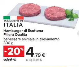 Carrefour Market Hamburger di Scottona Filiera Qualità offerta