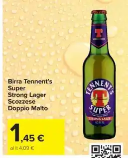 Carrefour Birra Tennent’s Super offerta
