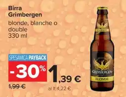 Carrefour BIRRA GRIMBERGEN offerta