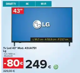 Carrefour Tv Led 43” Mod. 43UA751 offerta