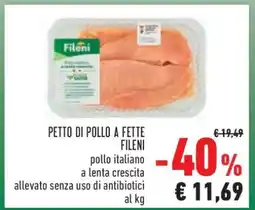 Conad PETTO DI POLLO A FETTE FILENI offerta