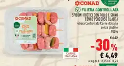 Conad SPIEDINI RUSTICI CON POLLO E SUINO CONAD PERCORSO QUALITÀ offerta