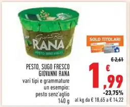 Conad PESTO, SUGO FRESCO GIOVANNI RANA offerta