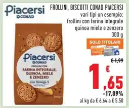 Conad Frollini, Biscotti Conad Piacersi offerta