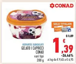 Conad GELATO I CAPRICCI CONAD offerta