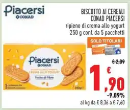 Conad Biscotto ai cereali Conad Piacersi offerta