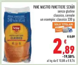 Conad Pane Mastro Panettiere Schär offerta
