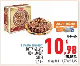 Conad TORTA GELATO MON AMOUR SIGEL offerta