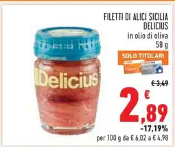 Conad FILETTI DI ALICI SICILIA DELICIUS offerta