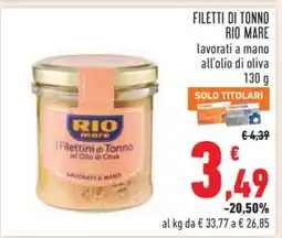 Conad FILETTI DI TONNO RIO MARE offerta