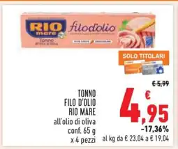 Conad Tonno Filo d’Olio Rio Mare offerta