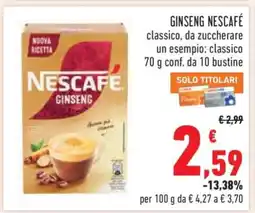 Conad GINSENG NESCAFÉ offerta