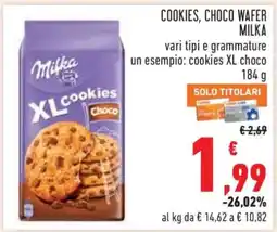 Conad COOKIES, CHOCO WAFER MILKA offerta