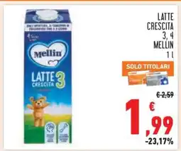 Conad Latte Crescita 3, 4 Mellin offerta