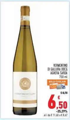 Conad VERMENTINO DI GALLURA DOCG AGHERA SARDA offerta