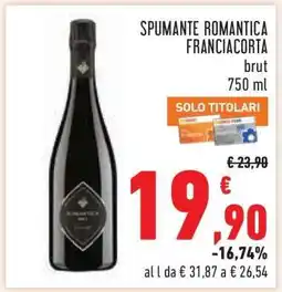 Conad SPUMANTE ROMANTICA FRANCIACORTA brut offerta