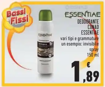 Conad Deodorante CONAD Essentiae offerta