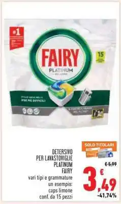 Conad DETERSIVO PER LAVASTOVIGLIE PLATINUM FAIRY offerta
