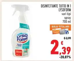 Conad Disinfettante Tutto in 1 Lysoform offerta