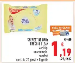 Conad SALVIETTINE BABY FRESH & CLEAN offerta