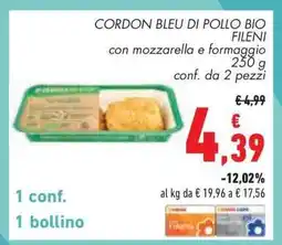 Conad CORDON BLEU DI POLLO BIO FILENI offerta