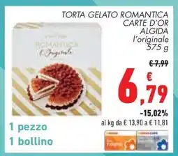 Conad TORTA GELATO ROMANTICA CARTE D’OR ALGIDA l’originale 575 g offerta