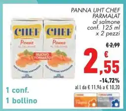 Conad PANNA UHT CHEF PARMALAT al salmone offerta