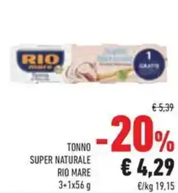 Conad Tonno super naturale RIO MARE offerta