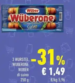 Conad 3 wurstel wuberone wuber di suino offerta