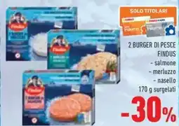 Conad 2 burger di pesce FINDUS offerta