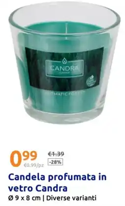 Action Candela profumata in vetro Candra offerta