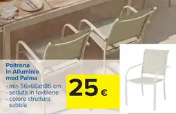 Carrefour Poltrona in Alluminio mod Palma offerta