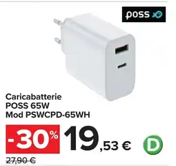 Carrefour Caricabatterie POSS 65W Mod PSWCPD-65WH offerta