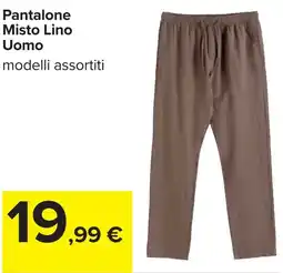 Carrefour Pantalone Misto Lino Uomo offerta