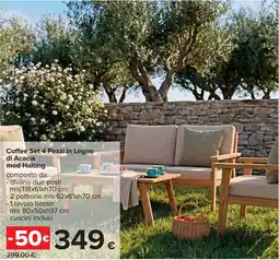 Carrefour Coffee Set 4 Pezzi in Legno di Acacia mod Halong offerta