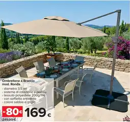 Carrefour Ombrellone a Braccio mod. Ronda offerta