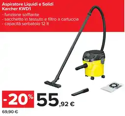 Carrefour Aspiratore Liquidi e Solidi Karcher KWD1 offerta