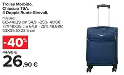 Carrefour Trolley Morbido. Chiusura TSA. 4 Doppie Ruote Girevoli offerta