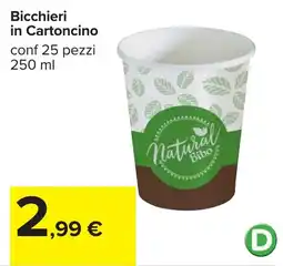 Carrefour Bicchieri in Cartoncino offerta
