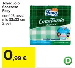 Carrefour Tovagliolo Scozzese Foxy offerta