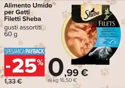 Carrefour Alimento Umido per Gatti Filetti Sheba offerta
