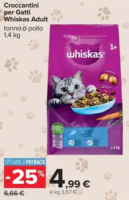 Carrefour Croccantini per Gatti Whiskas Adult offerta