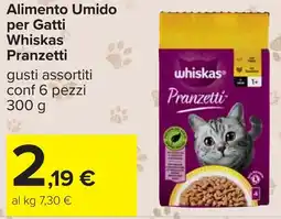 Carrefour Alimento Umido per Gatti Whiskas Pranzetti offerta